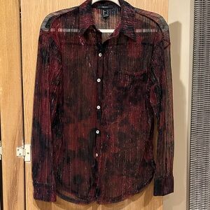 Forever 21 Sheer Black and Red Blouse